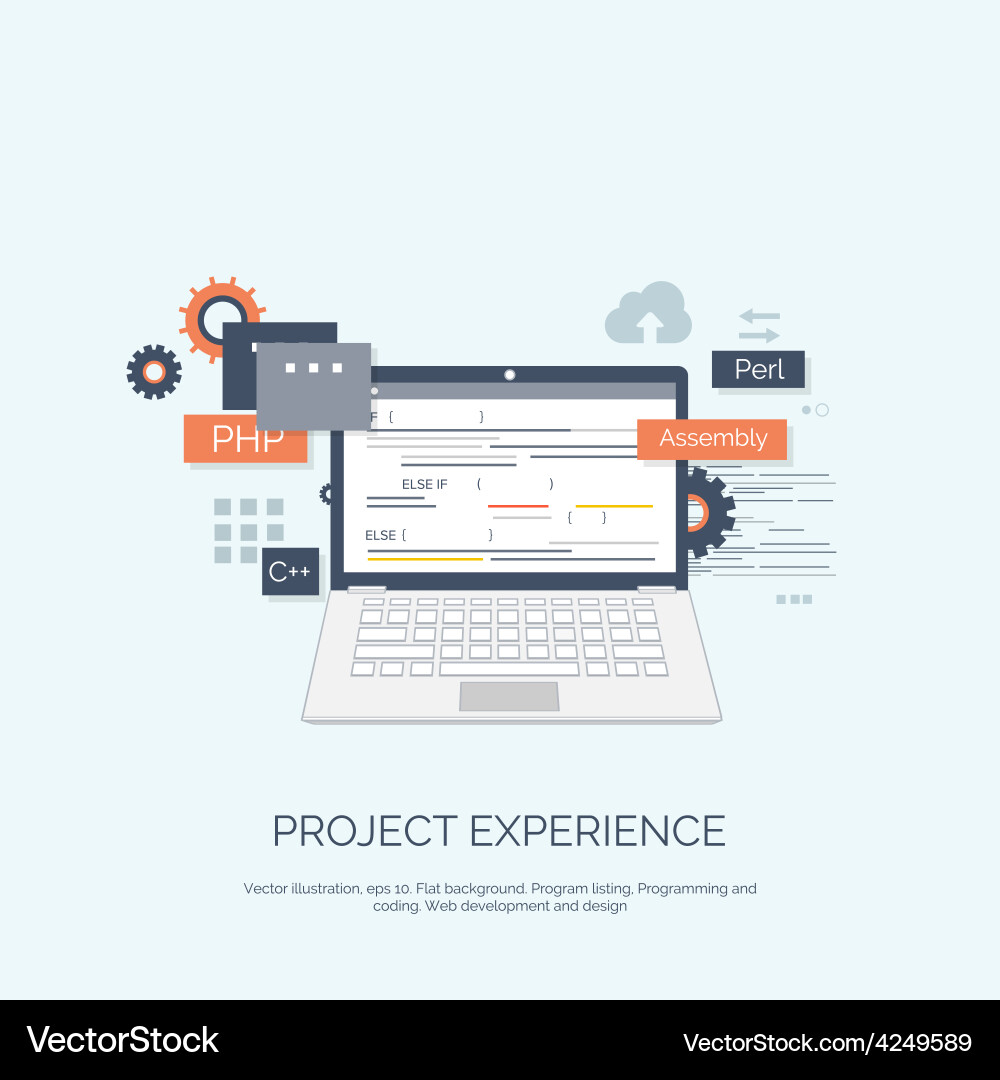 Flat computing background Vector Image