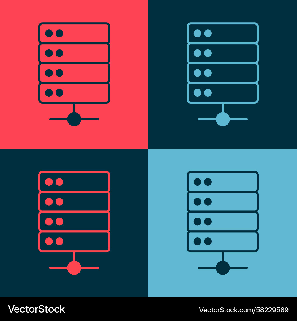 Retro Server Data Icon - Web Hosting Vector Image