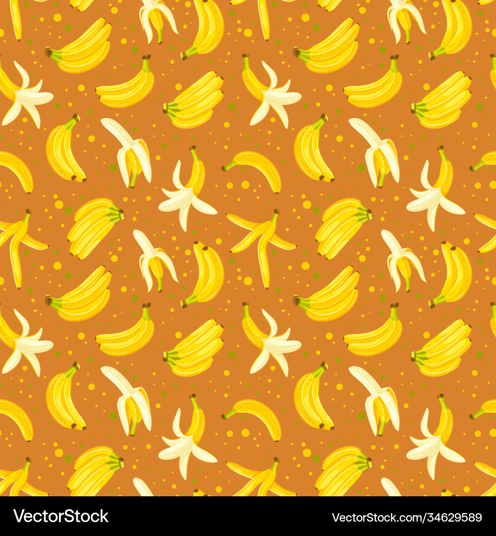 Seamless pattern with a set bananas vector image