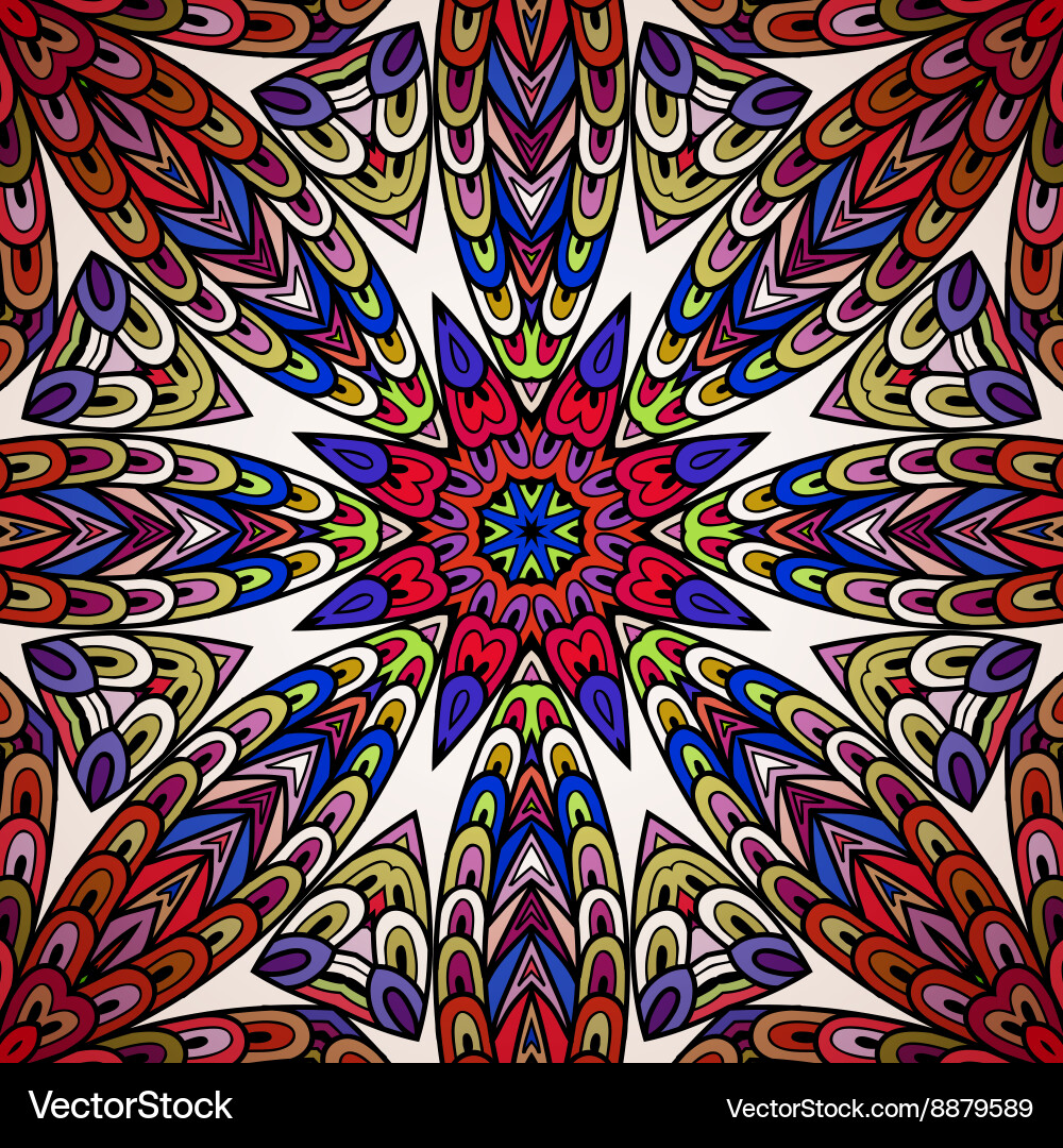 Seamless pattern with colorful circle ornament vector image