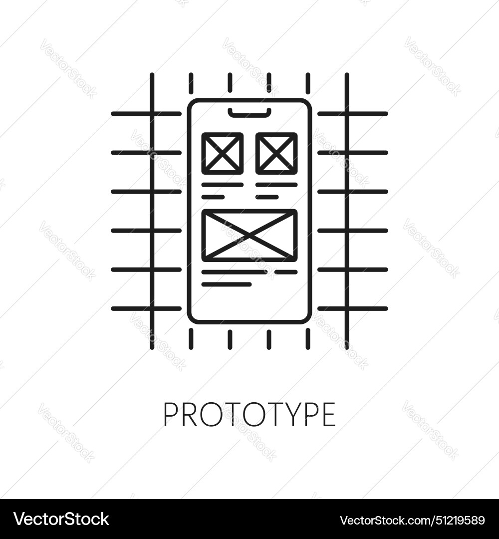 Web App Prototype Icon Vector Image
