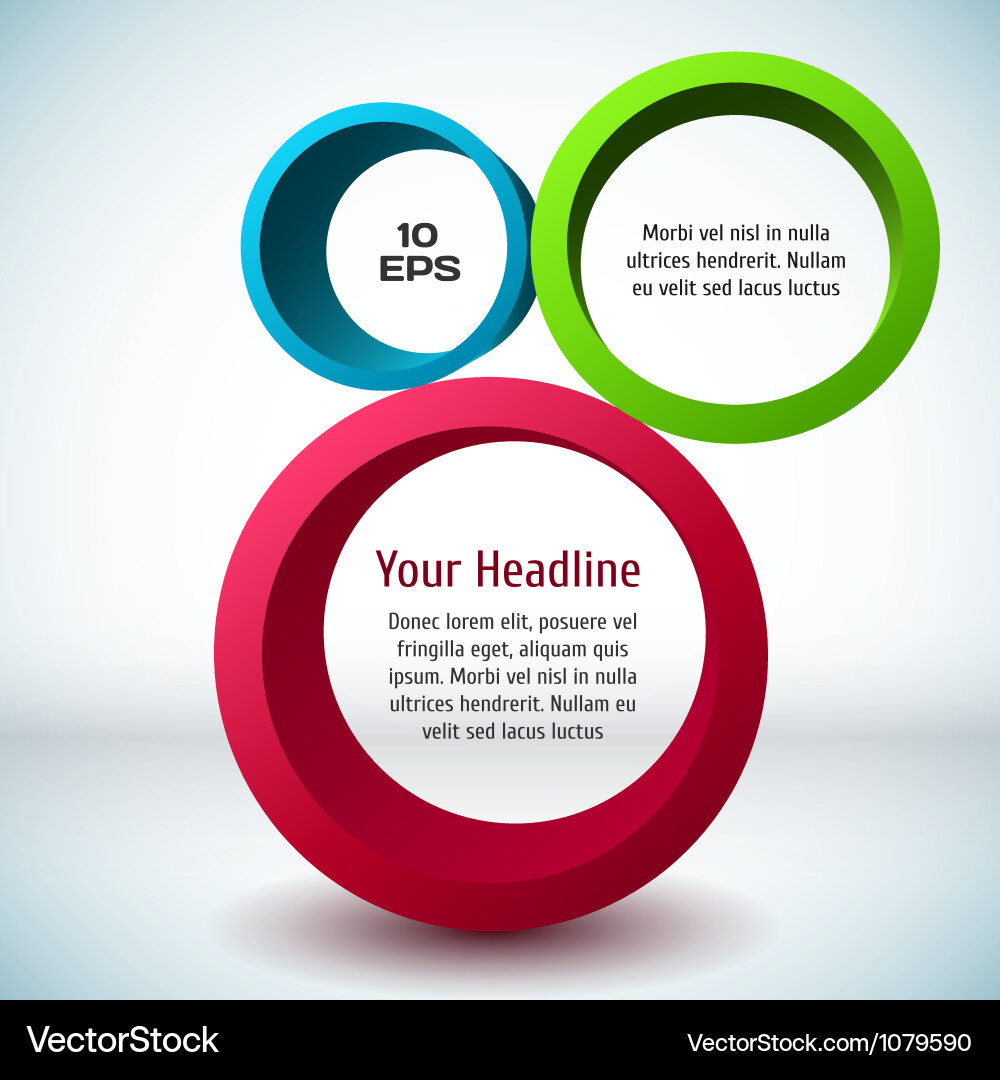 Colorful 3d circle background Royalty Free Vector Image