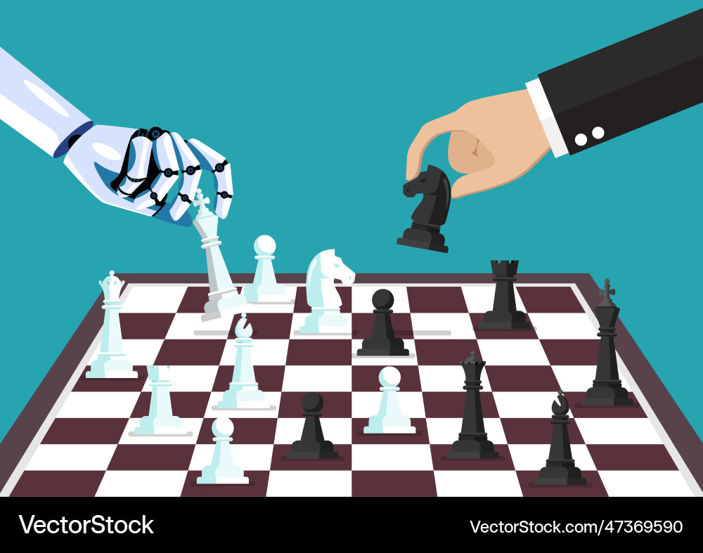 Robot Chess Challenge Vector Image