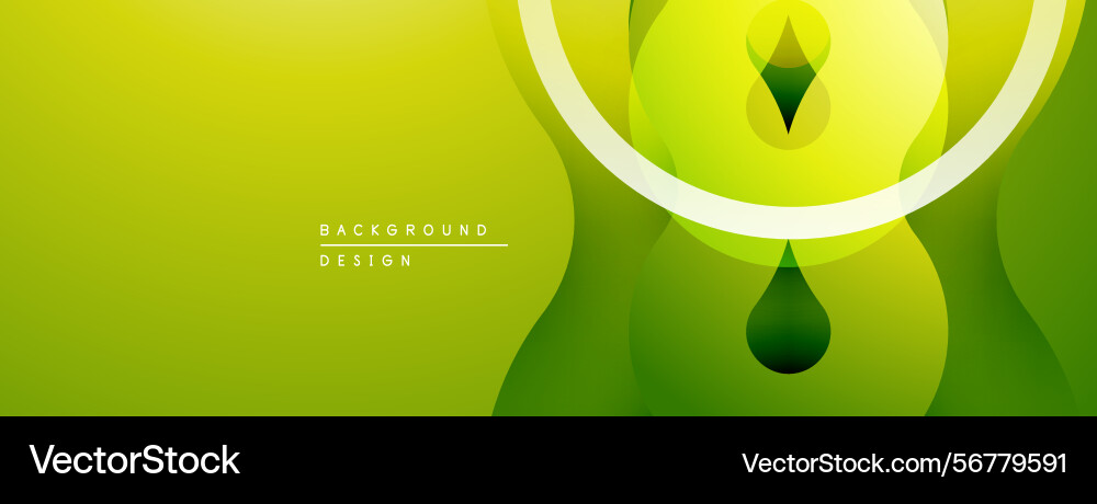 Abstract green design overlapping circles curved Vector Image