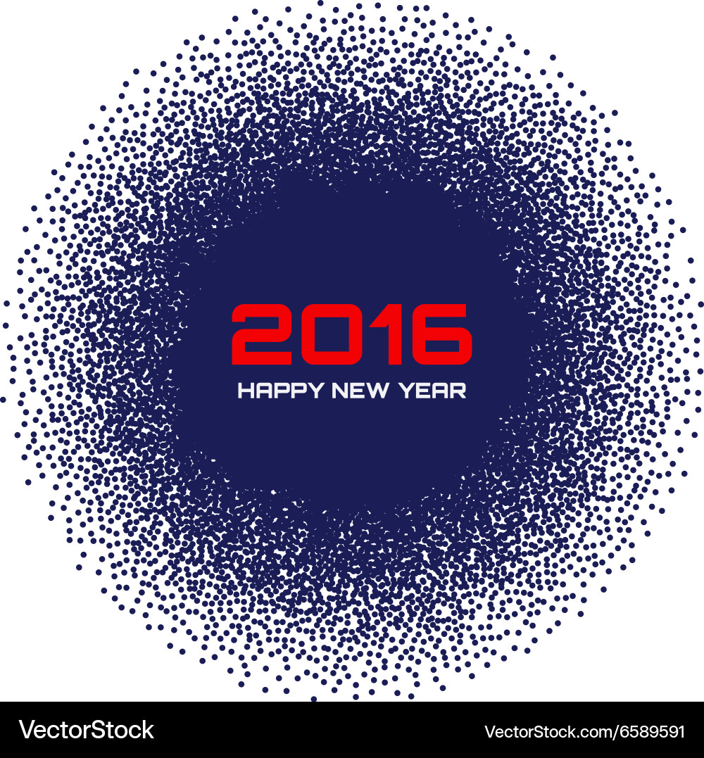 Blau Neujahr 2016 Hintergrund - Punkte & Spritzen Vektorbild