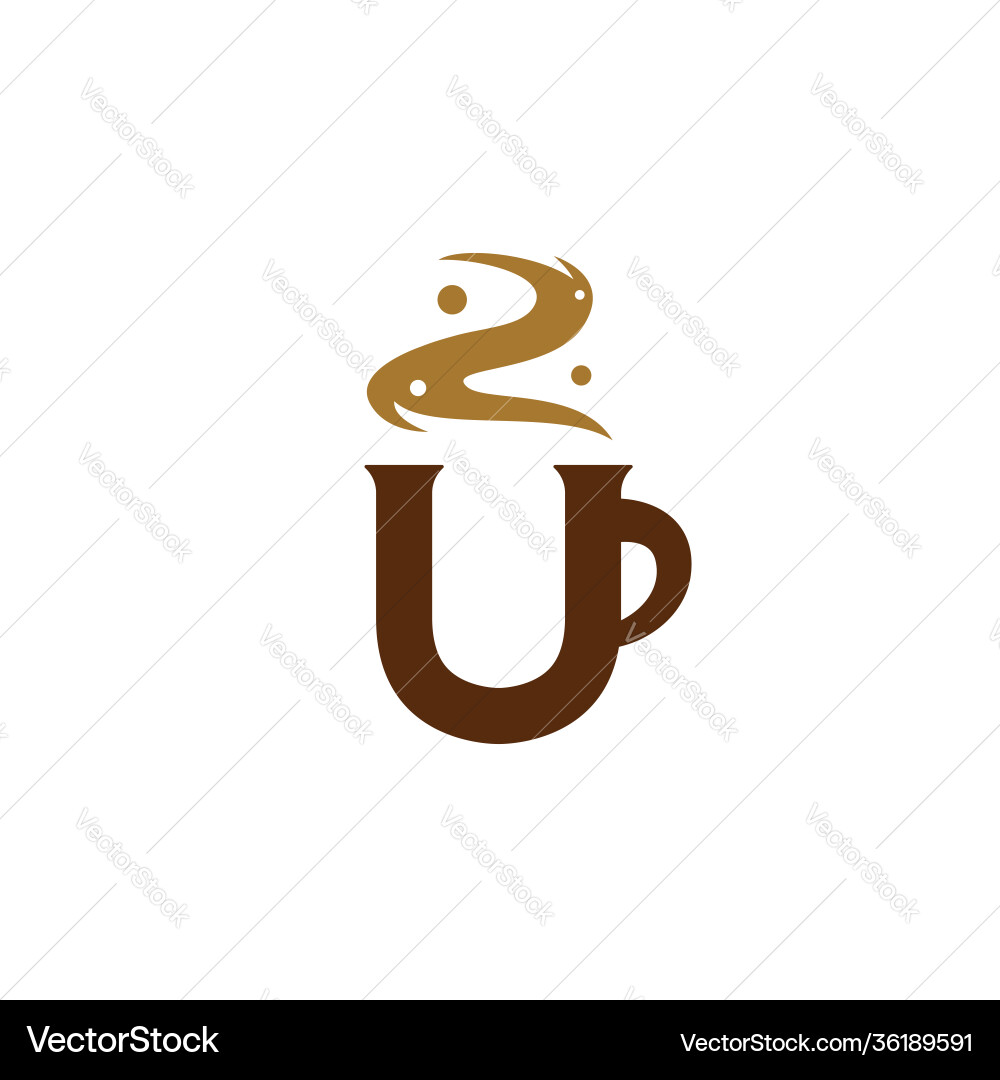 Letter U Coffee Logo - Minimalist – Royalty-Free Vector | VectorStock, image size:1000x1080