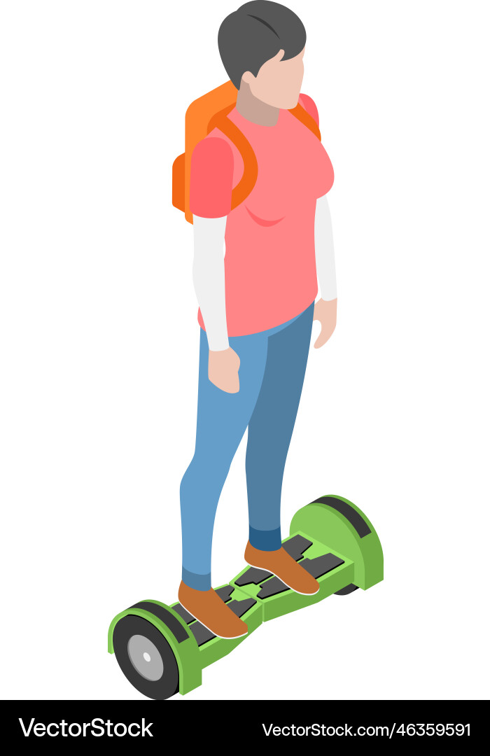 Man on hoverboard composition vector image