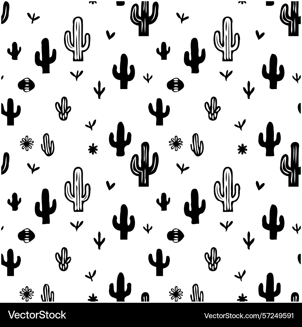 Monochrome desert vibes a repeating pattern Vector Image