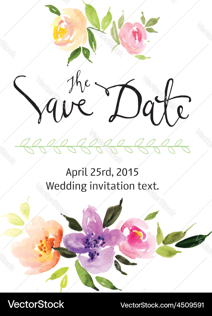 Watercolor Floral Wreath vector image