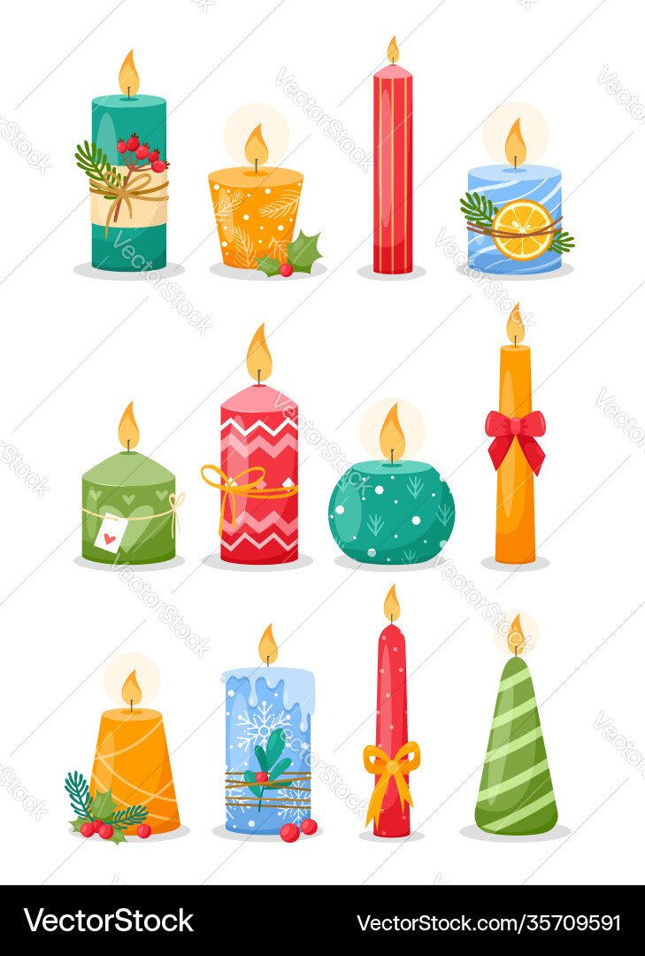 Weihnachtskerzen - Burning Wax Set vektorbild