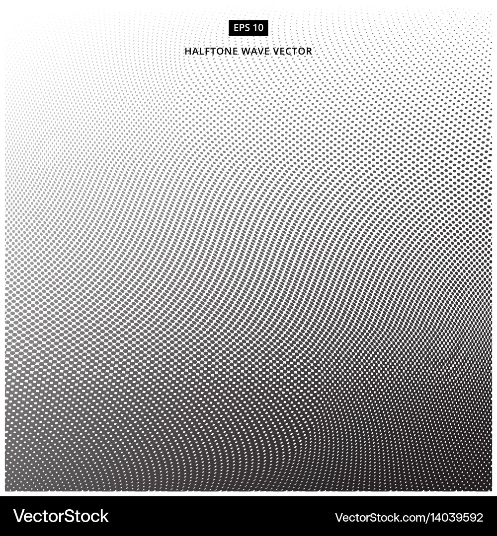 Abstract dotted background halftone wave effect Vector Image
