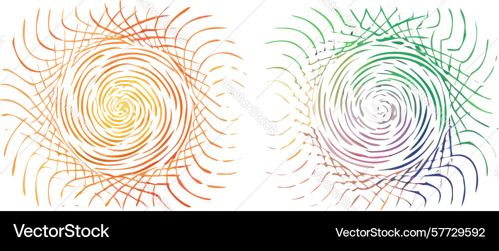 Abstract double spiral concentric pattern design vector image