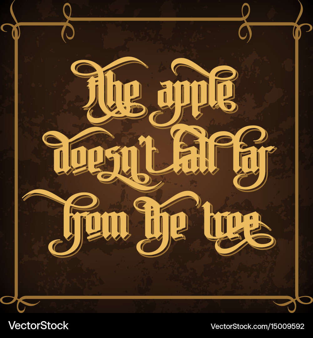 Apple doesnt fall far from the tree vector image