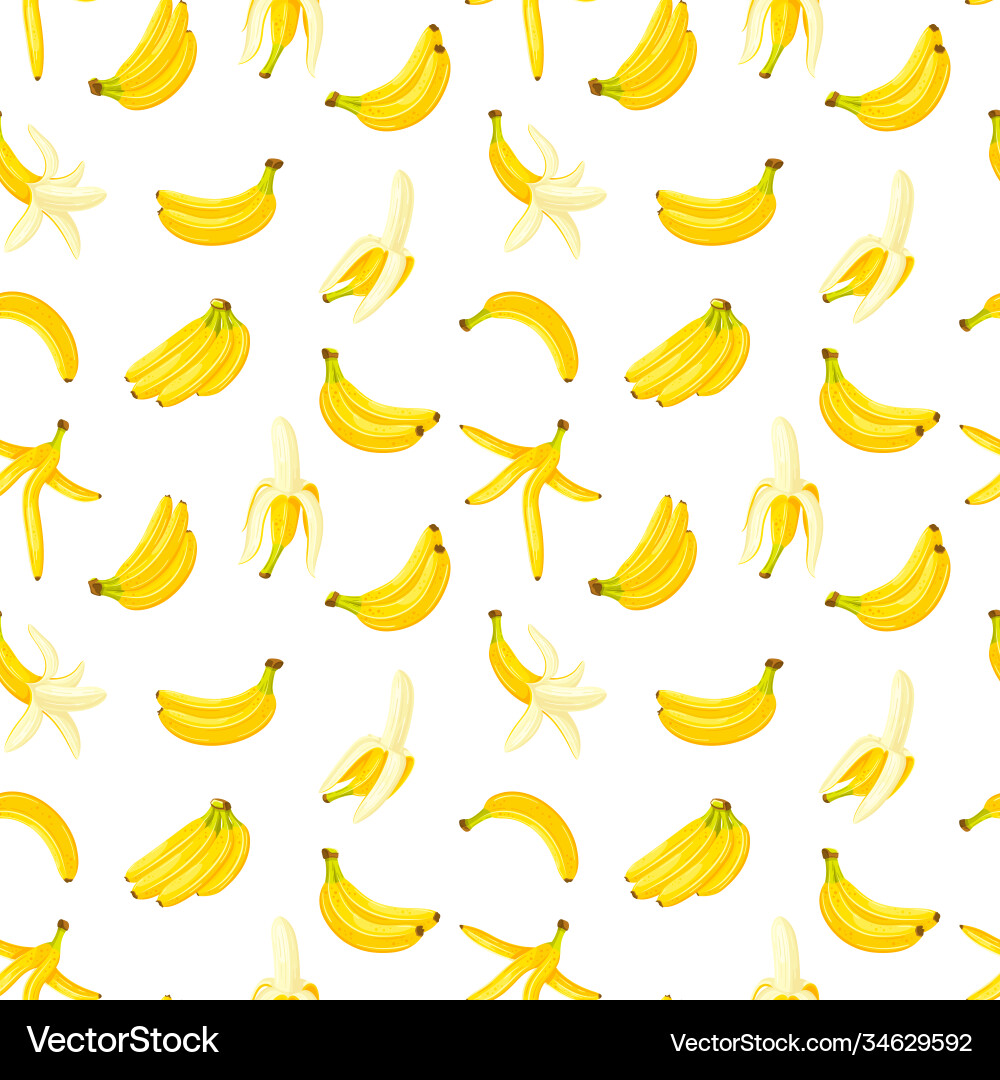 Banana Pattern - Seamless Tropical Print Vector Image
