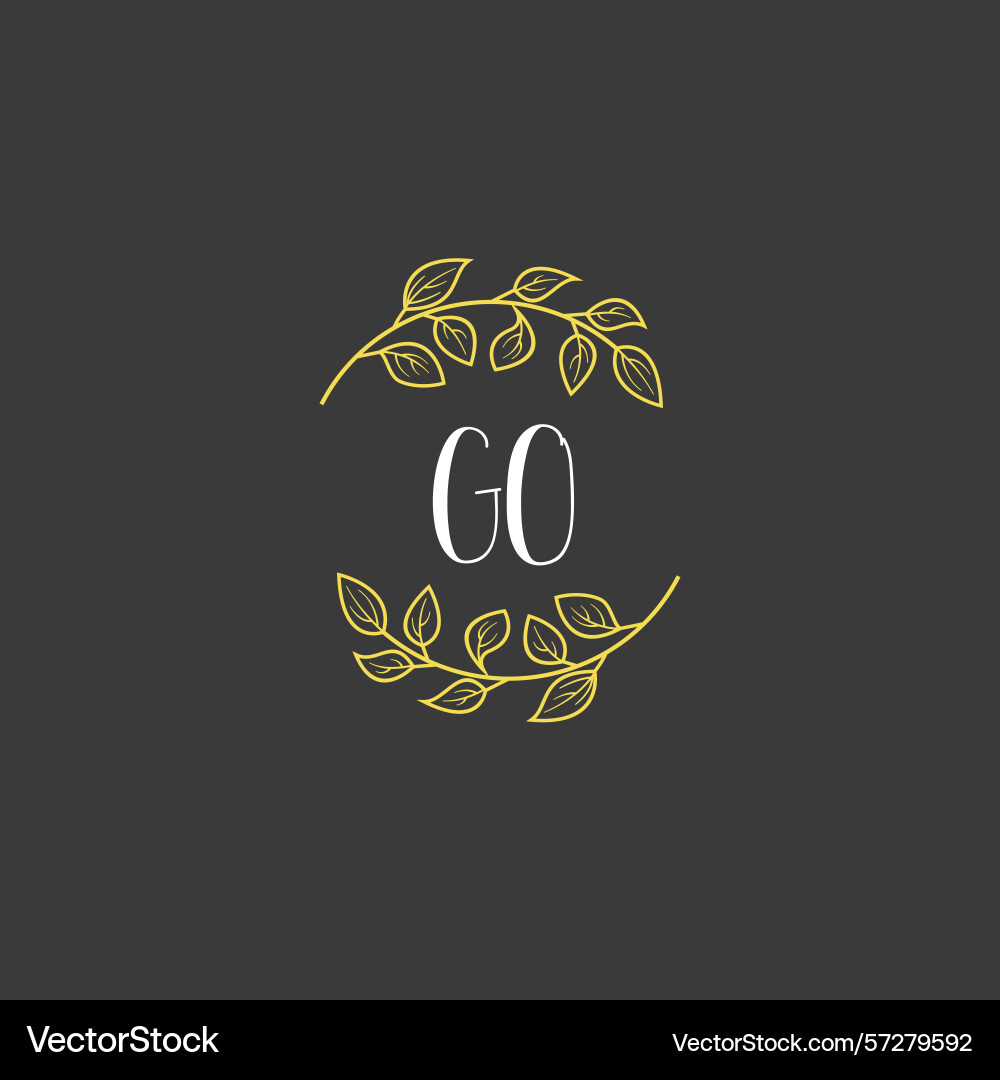 Botanical monogram logos with initial go Vector Image