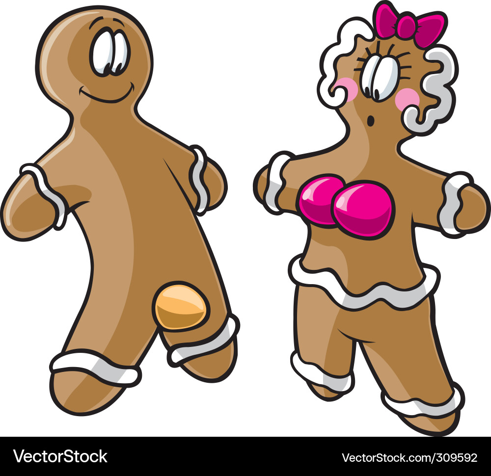 Cute Gingerbread Cartoon Character Vector Image