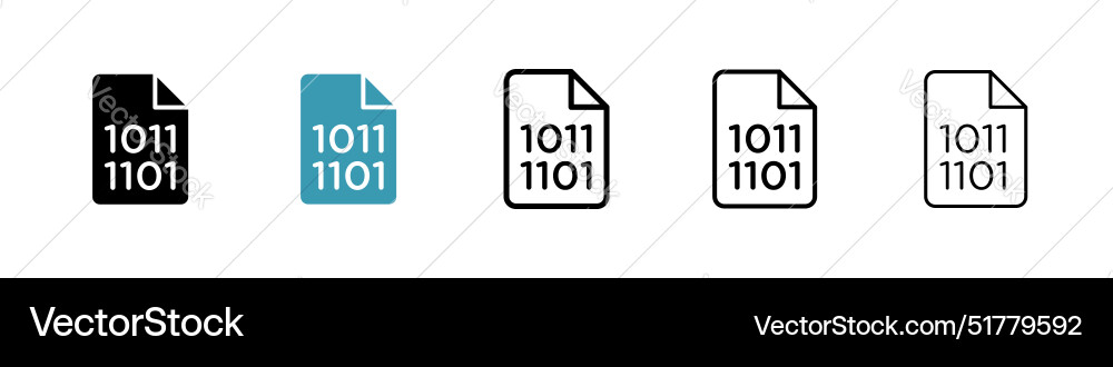 Datei binäre Zeile Symbol set vektorbild