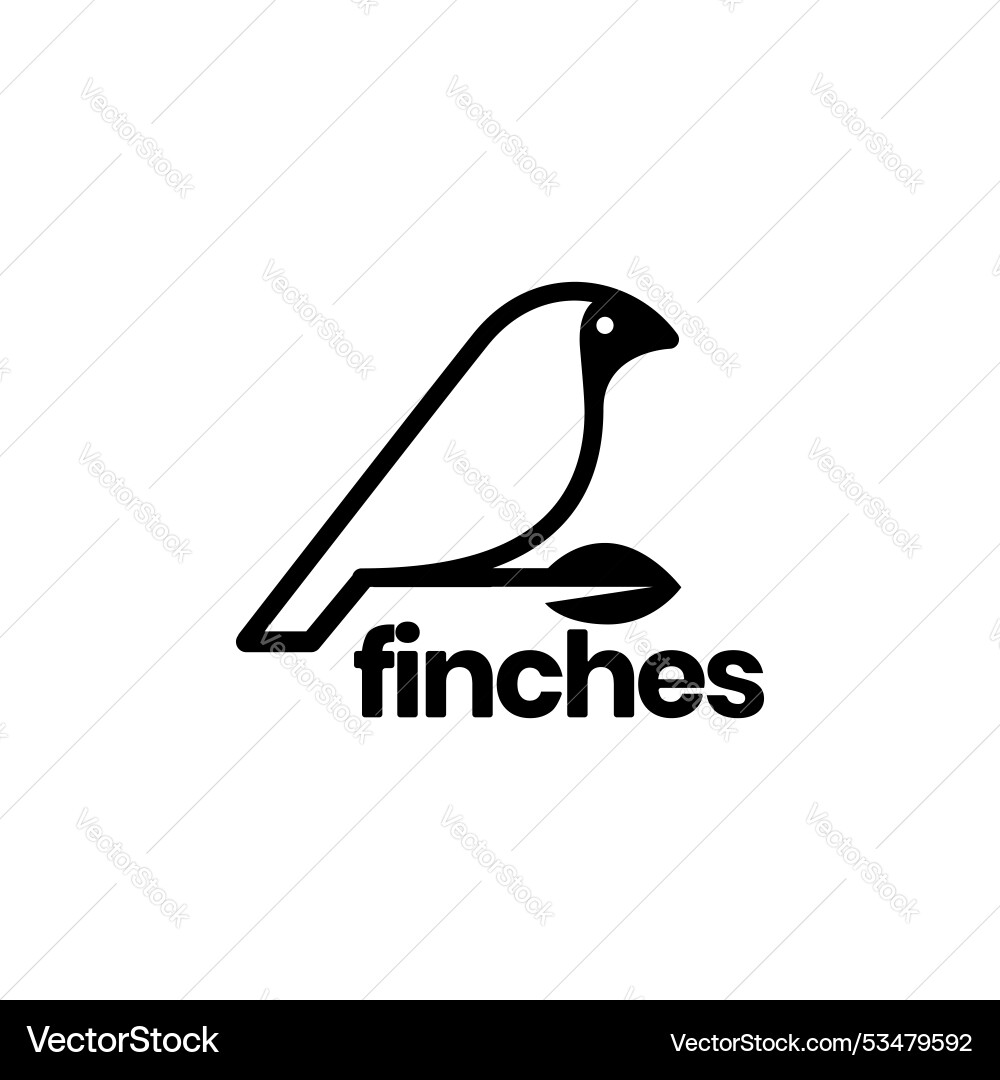 Finken Vogel perched Blätter Zweig einfach Finken Vogel perched Blätter Zweig einfach vektorbild