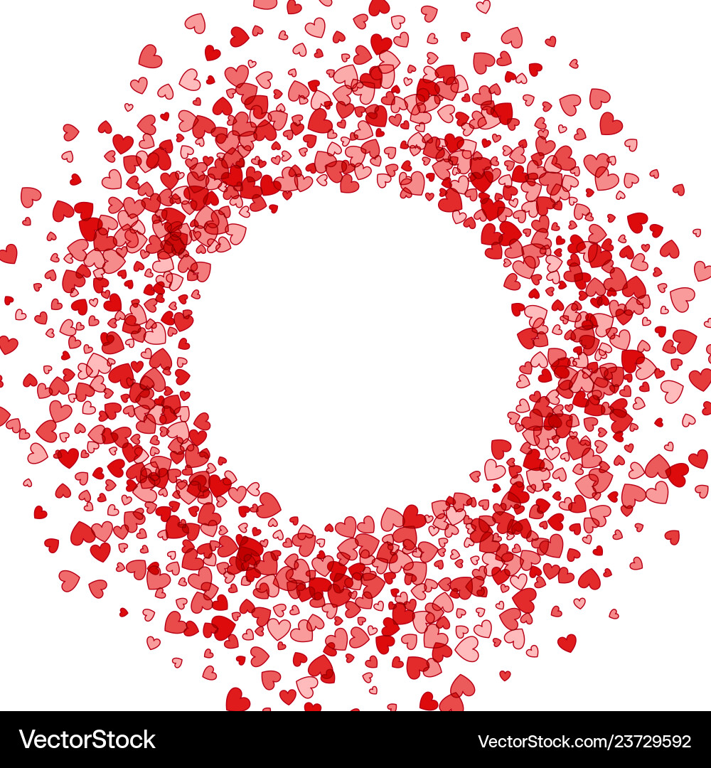 Frame or border of random scatter hearts Frame or border of random scatter hearts vector image