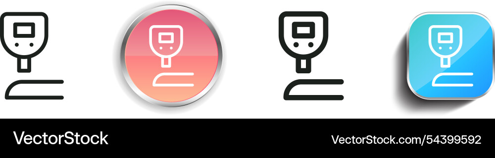 Glucose icon thin linear regular and button style vector image