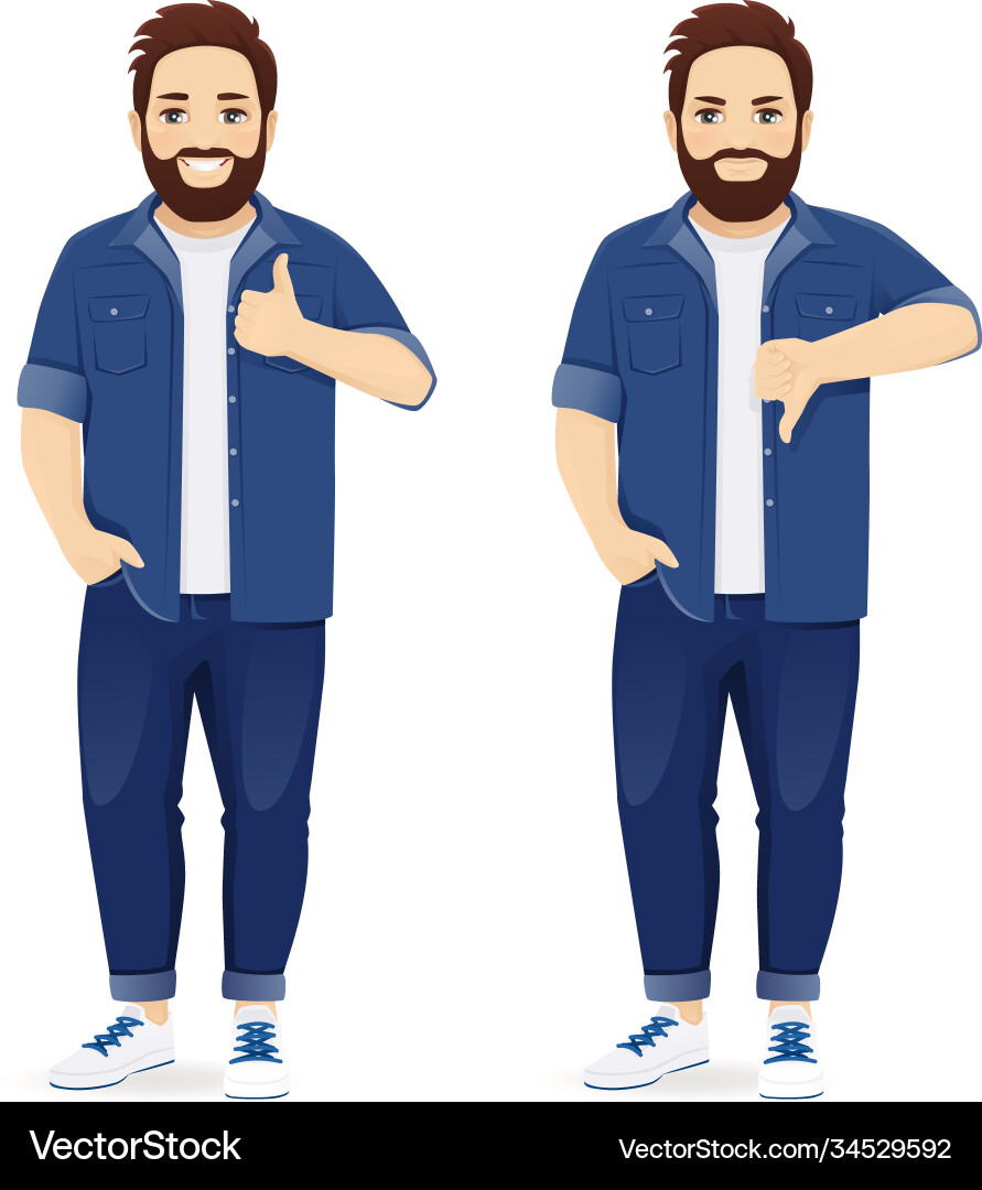Man Gesturing Up and Down vector image