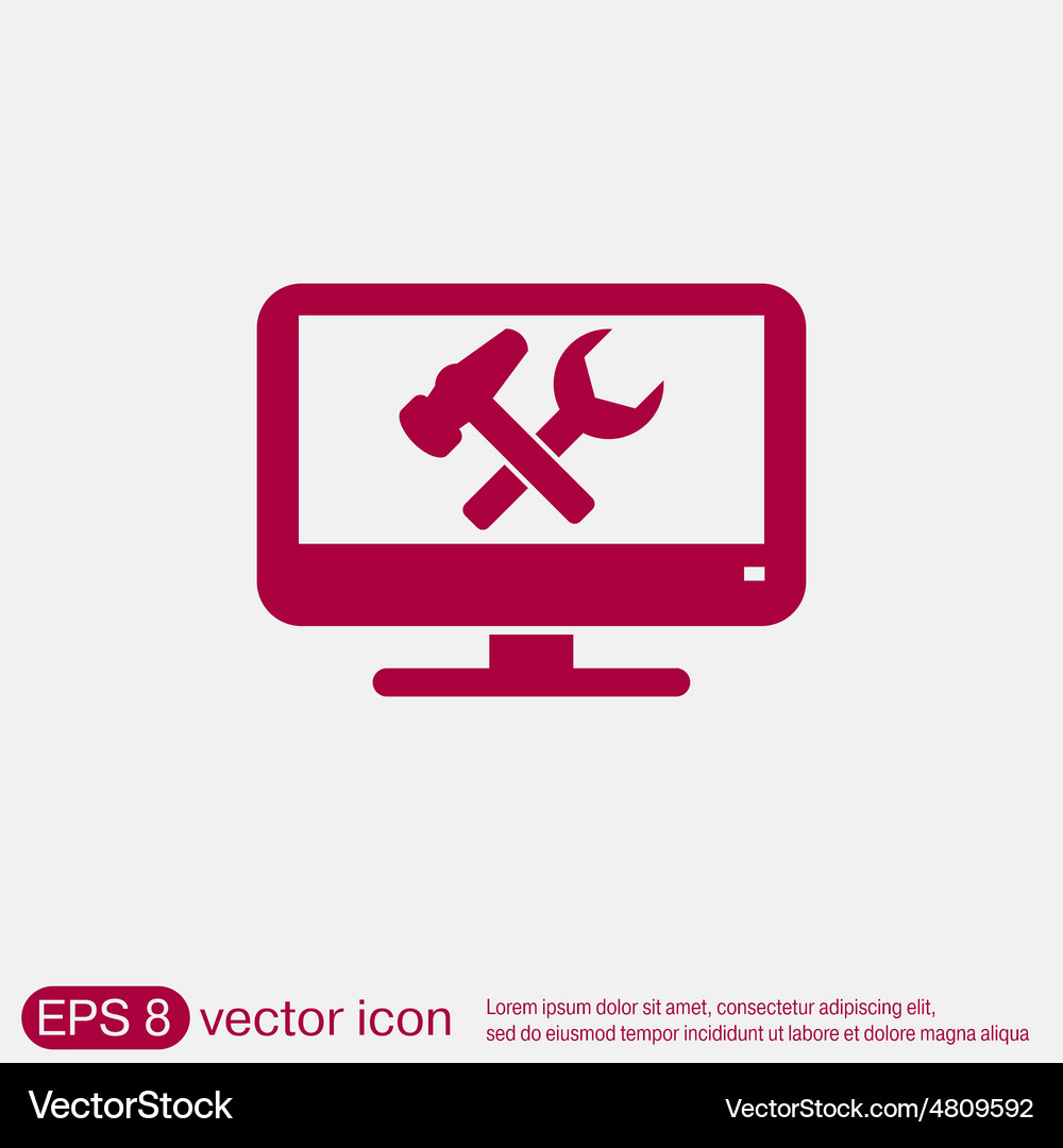 Monitor symbol settings icon computer Vector Image
