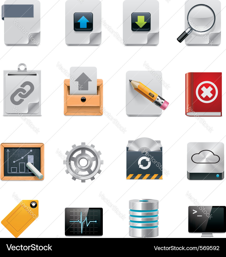 Network Server Management Icons Vector Image