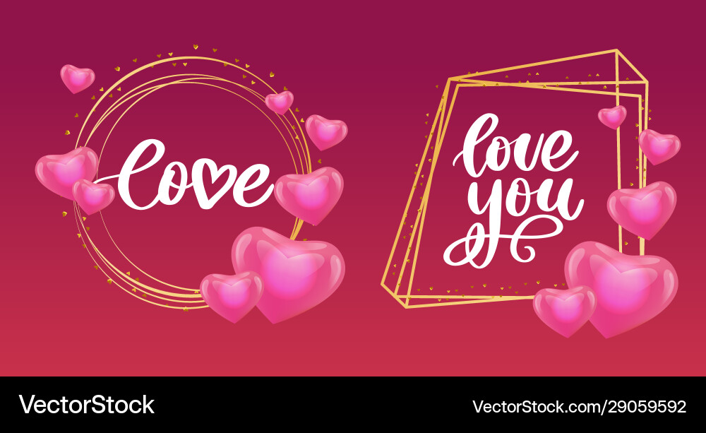Valentine poster card label banner letter slogan Valentine poster card label banner letter slogan vector image