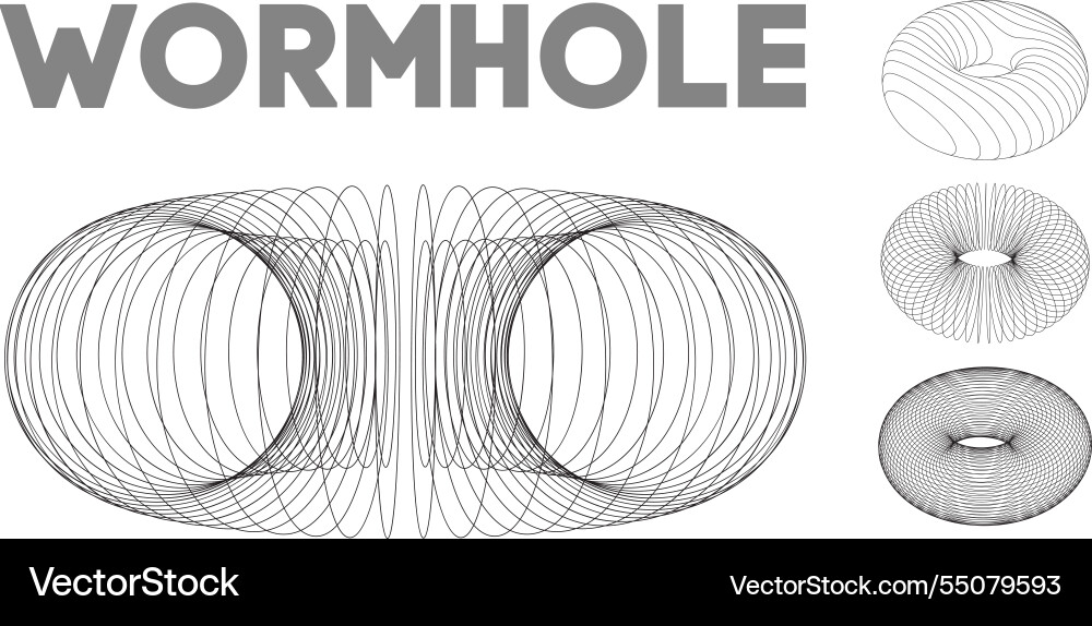 3d wormhole effect curved lines on a white Vector Image