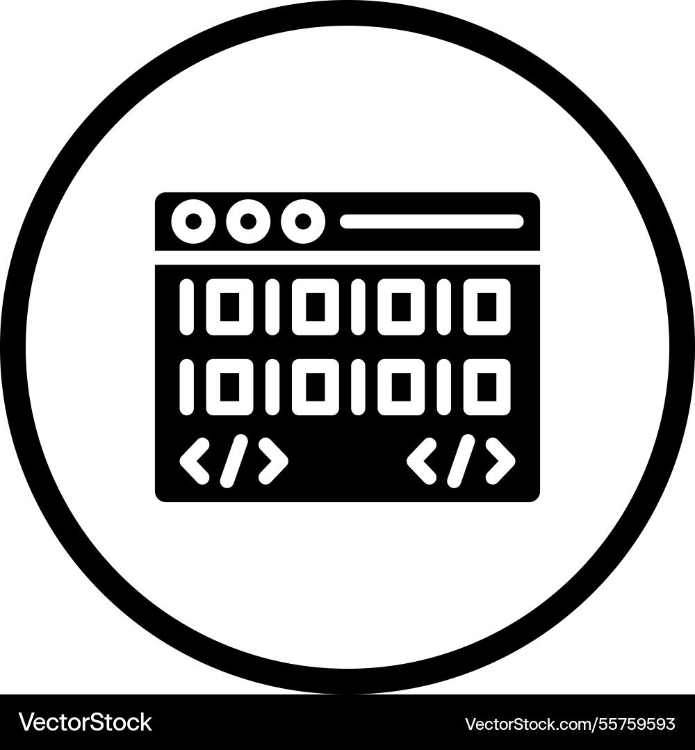 Binary code icon design vector image