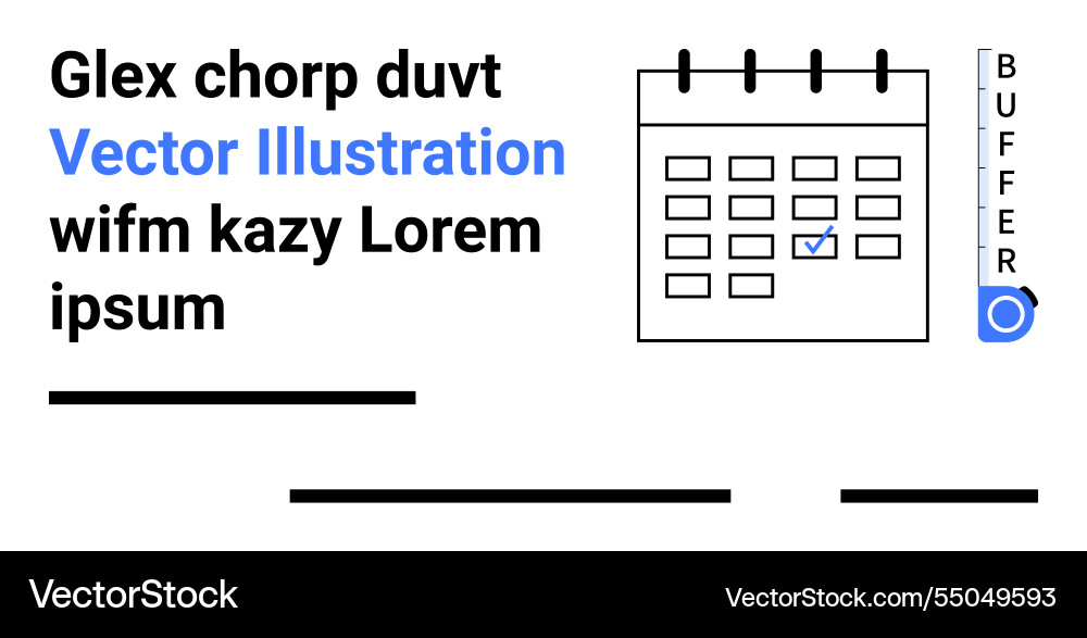 Calendar with buffer and checkmark for task Calendar with buffer and checkmark for task vector image