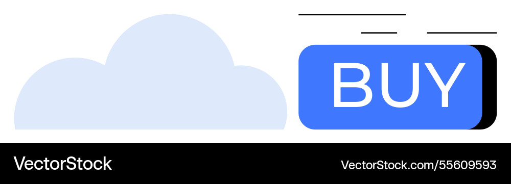 Cloud computing concept with a streamlined buy Vector Image