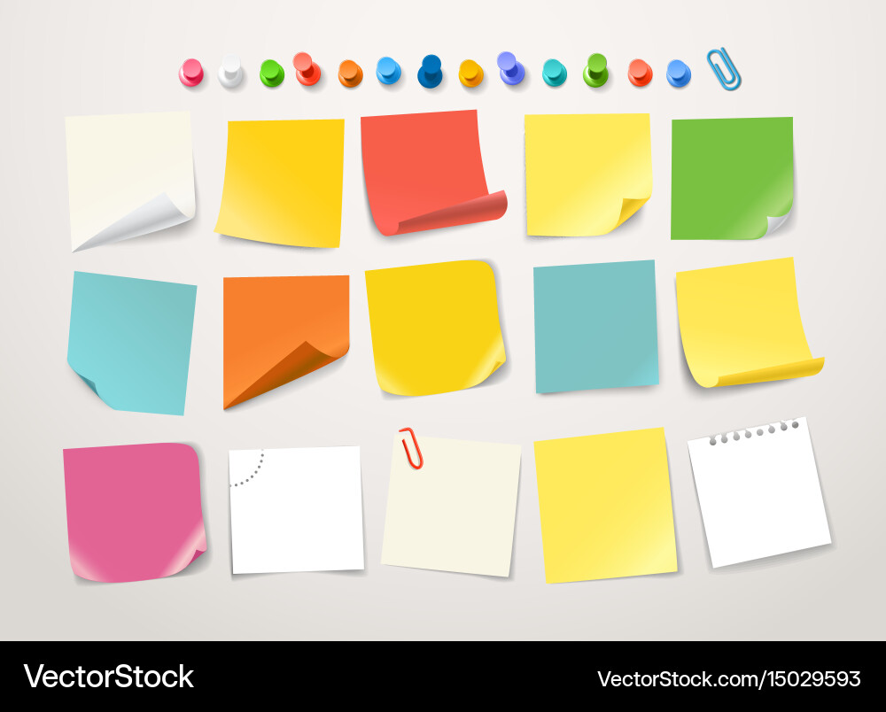 Different color paper stickers collection Vector Image