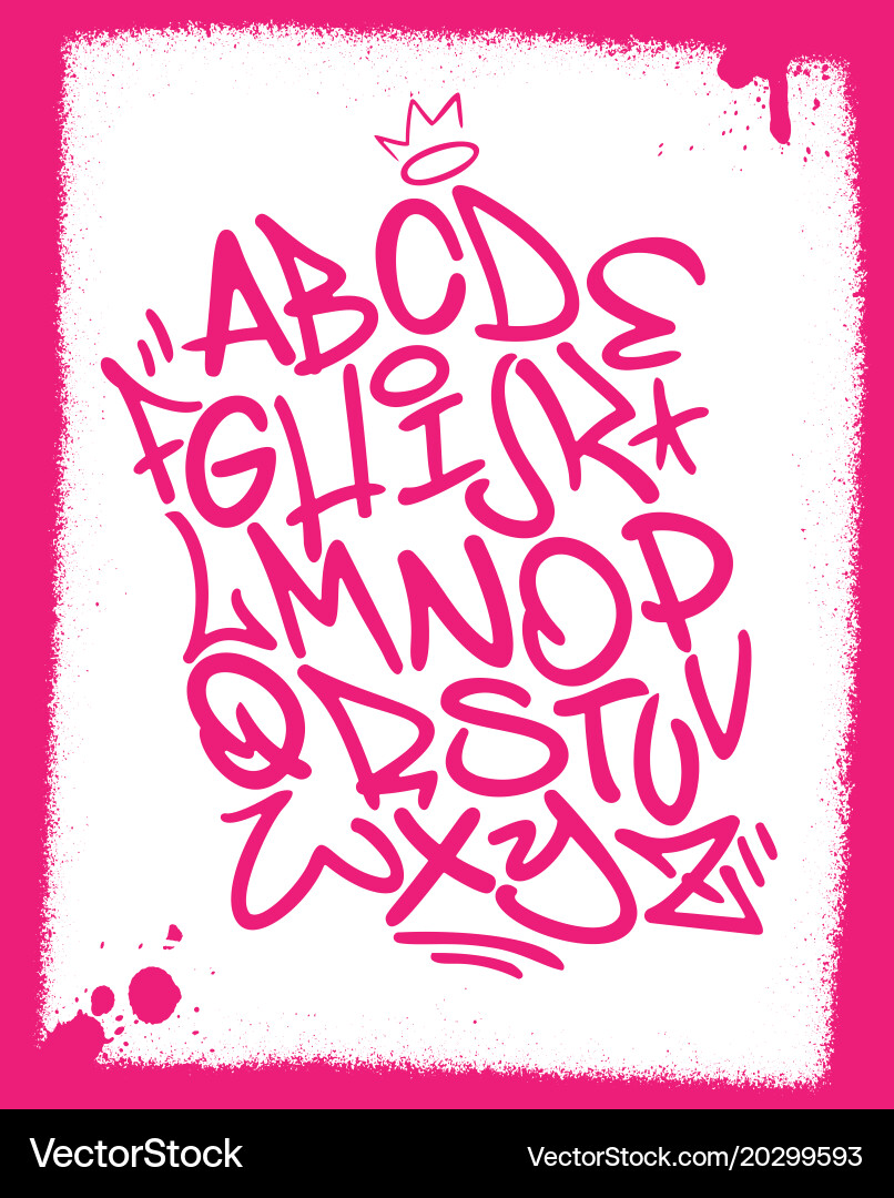 Handwritten Graffiti Script Font vector image