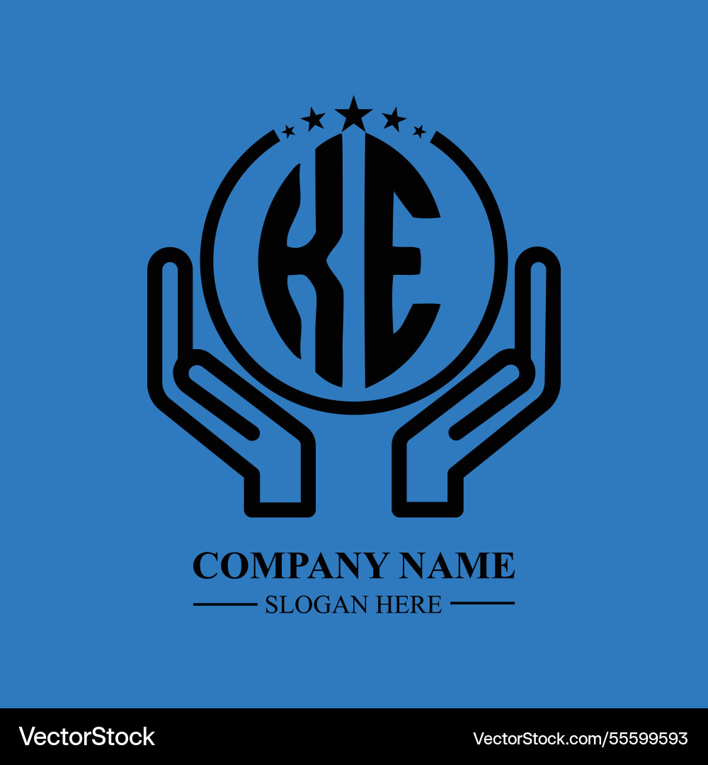 Ke Intials Ke initials modern logo design featuring held – Royalty-Free Vector ...
