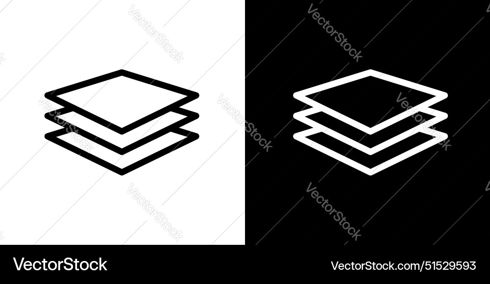 Layers icon set 3 level fabric symbol three layer Layers icon set 3 level fabric symbol three layer vector image