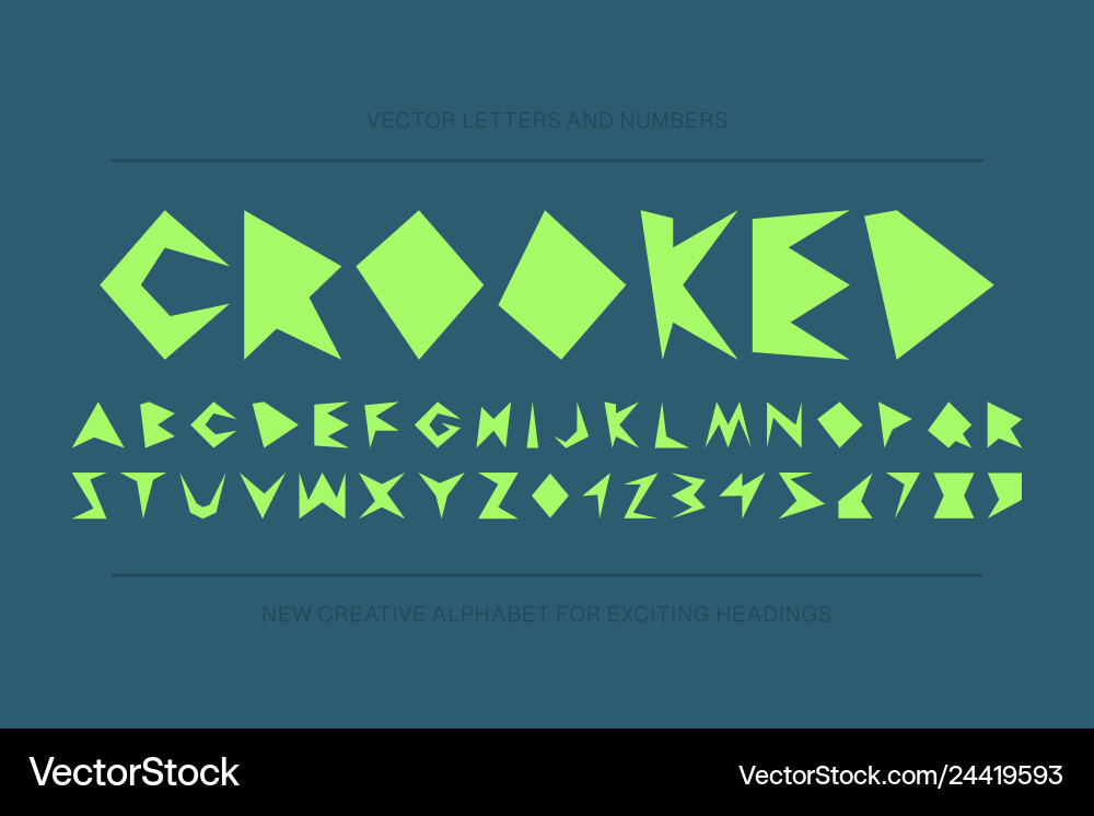 Modern stylized crooked font - creative Modern stylized crooked font - creative vector image