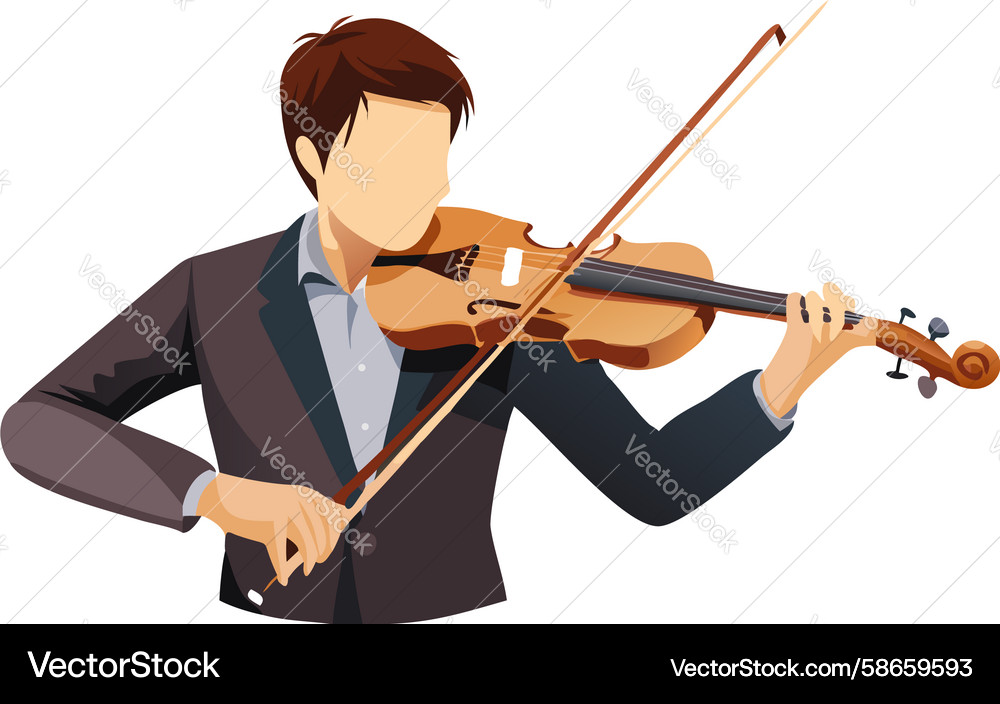 Passionate violinist mastering the strings design Vector Image