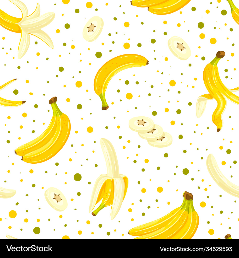Seamless pattern with a set bananas vector image