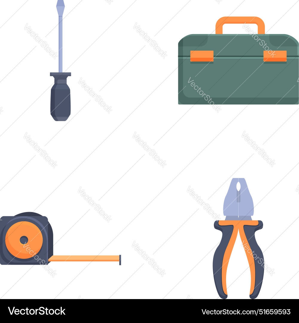 Set of icons representing tools Set of icons representing tools vector image