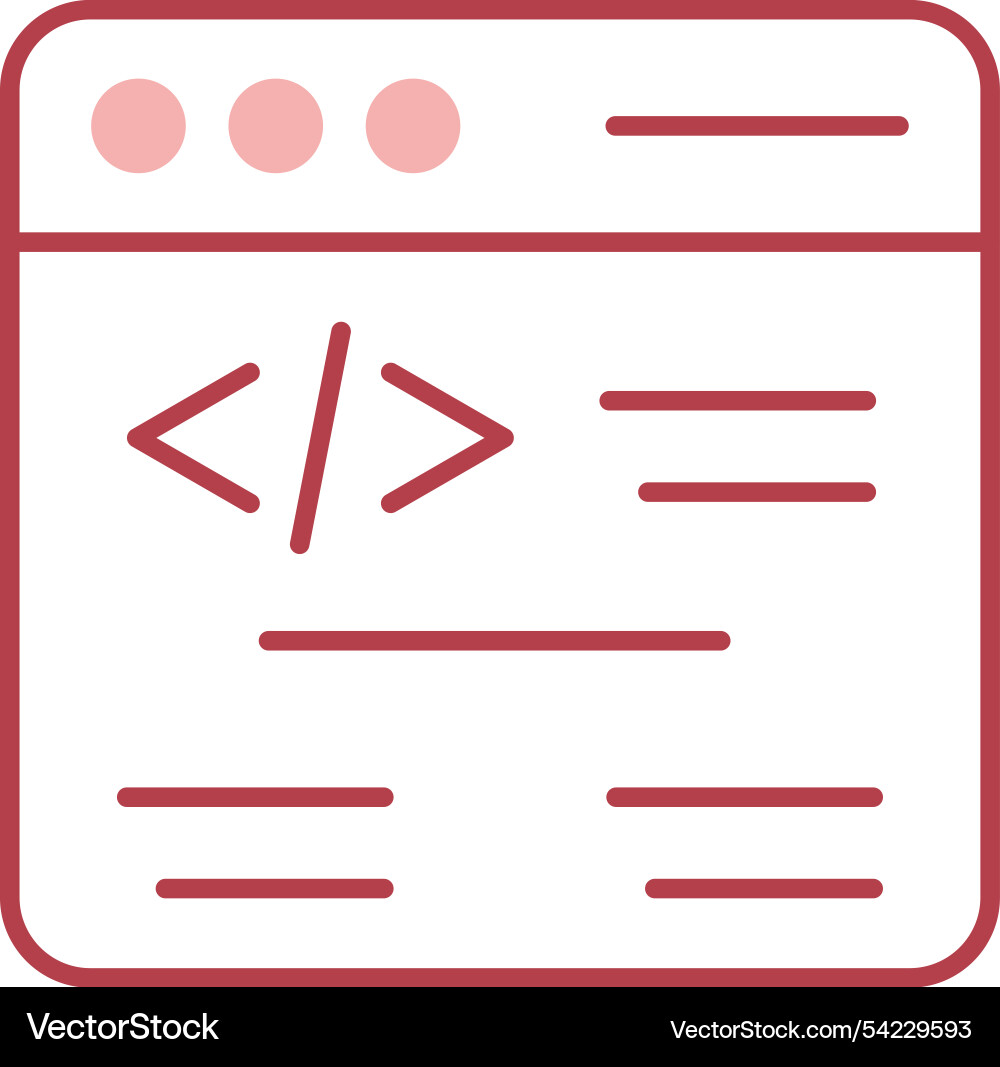 Web coding line fill icon vector image