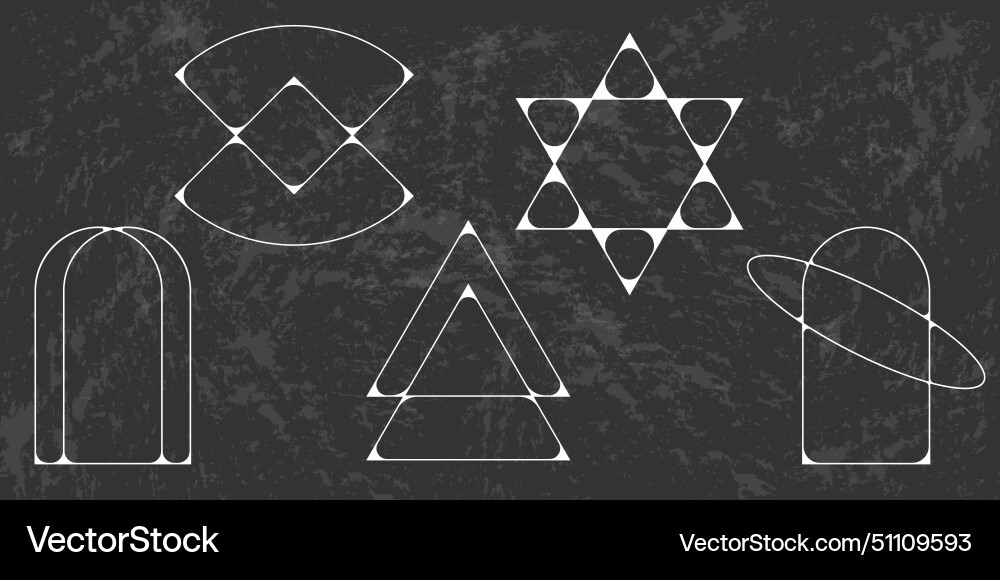 Y2k frames collection minimalistic linear Vector Image
