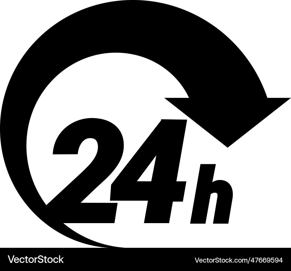 24 hours order execution or delivery service icons 24 hours order execution or delivery service icons vector image