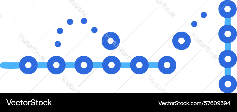 Abstrakt verbundene Punktefolge linear vektorbild