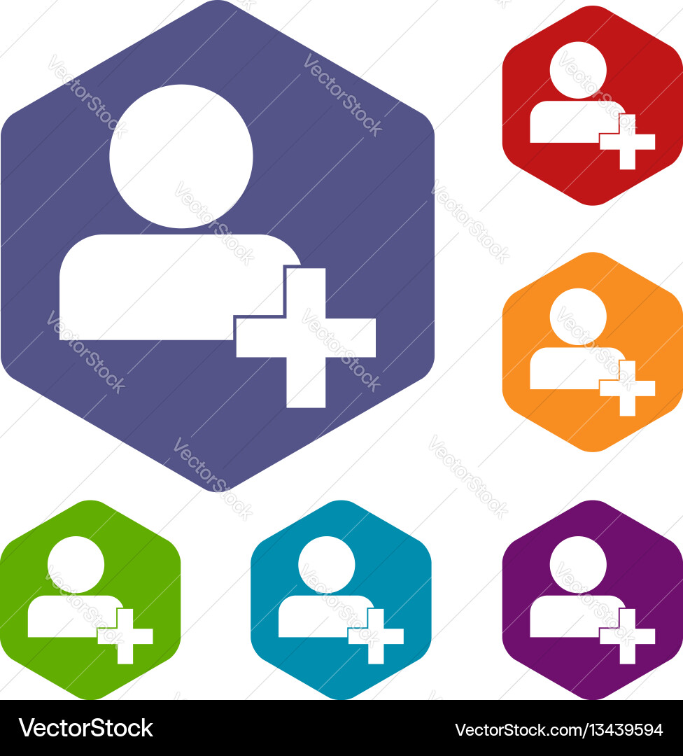 Add new user account icons set Add new user account icons set vector image