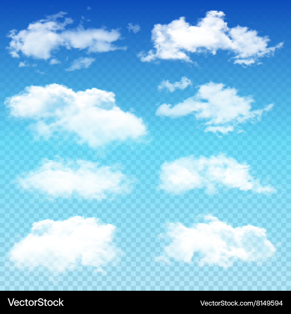 Collection of Transparent Clouds vector image