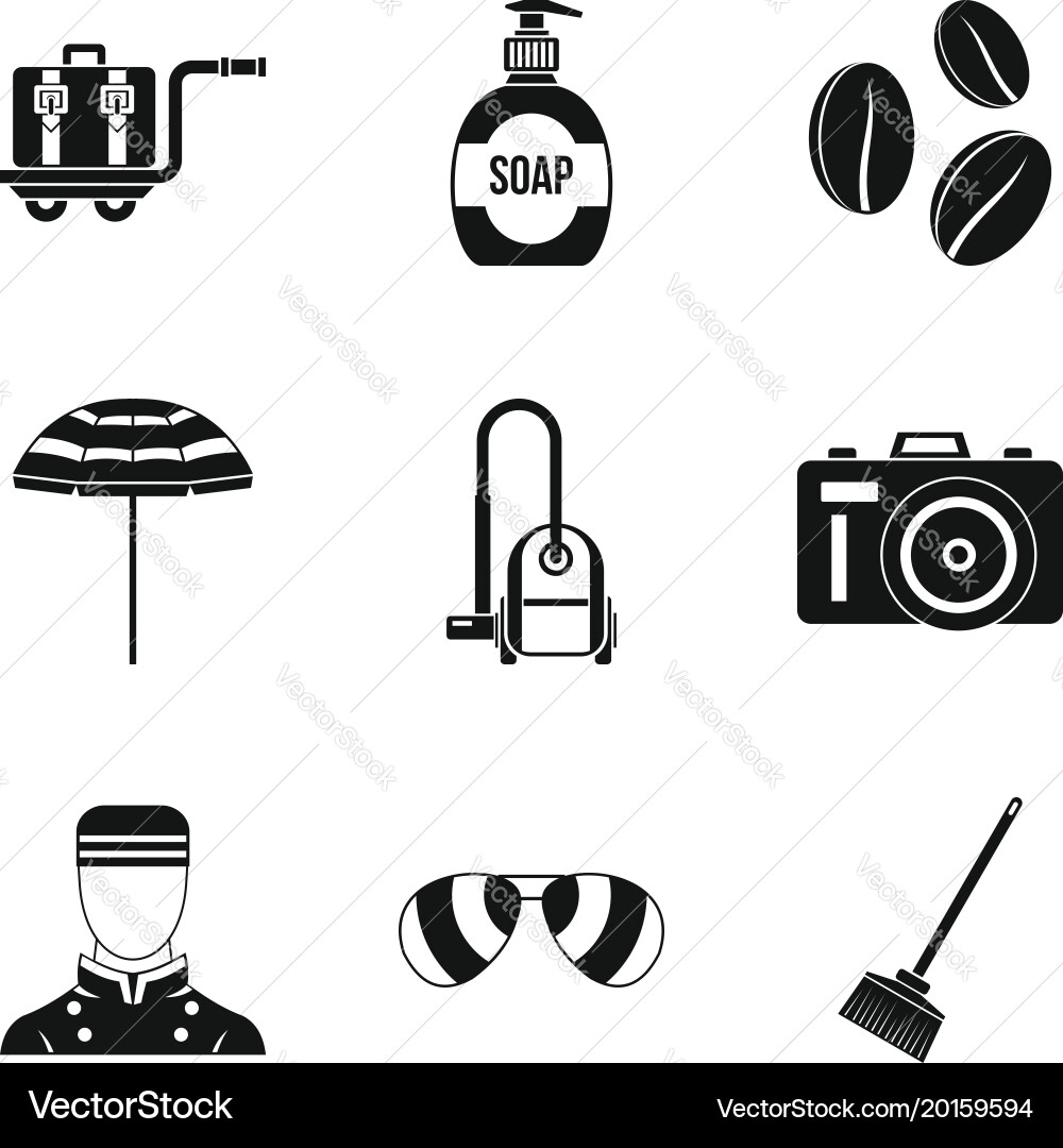 Doorkeeper icons set simple style Vector Image