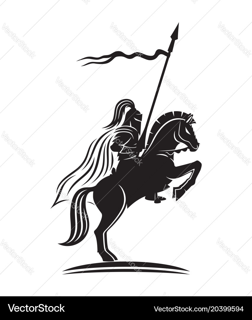 Medieval Knight with Spear Vector Image