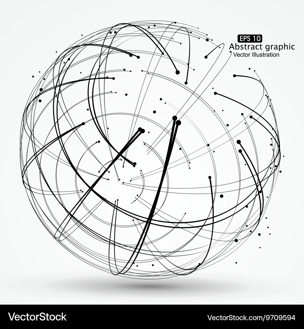 Point and curve constructed the sphere wireframe vector image