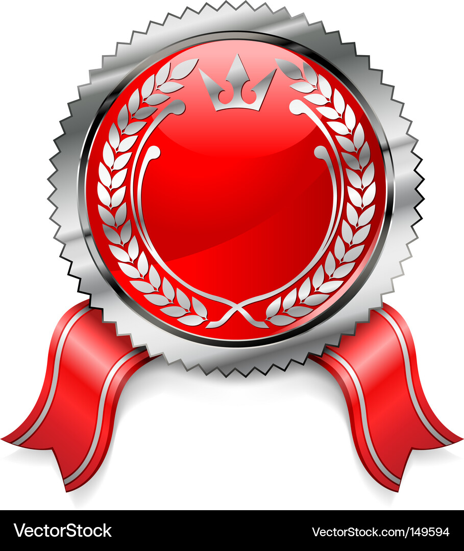 Red Certificate with Ribbon Vector Image